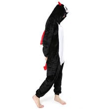 Adult Demon Kigurumi Women Men Cartoon Animal Cosplay Costume Winter Onesie Pajama Hooded Couple Funny Party Suit 2024 - buy cheap