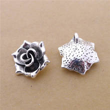 70Pcs/lot Antique Silver Rose Flower Charms 16x19MM Flower Pendant Charms for Bracelet 2024 - buy cheap