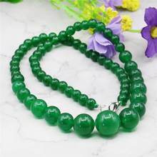 Trendy Accessory Crafts Parts 6-14mm Green Jades Beads Jewelry Necklace Stones Balls Women Girl Gifts 18" Wholesale Ornament 2024 - buy cheap