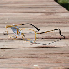 18K Gold Pure Titanium Eyeglass Frames Square Full Rim Men Rx able Optical Myopia Glasses Spectacles 2024 - buy cheap