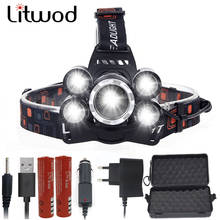 Litwod-faro LED Z35, linterna de cabeza con batería de 2x18650, 1500LM 2024 - compra barato