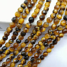 4MM Tigereye Stone Faceted Loose Beads Strand 15 Inch Jewelry Making A333 2024 - buy cheap