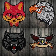 New wolf head eagle Iron on Embroidery applique paillette fabric sweater clothes patch sequined  stickers t-shirt diy decoration 2024 - buy cheap