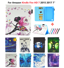 Магнитный чехол для Amazon Kindle Fire HD 7, 2015, 2017, 7 дюймов, слон, панда, мягкий чехол для планшета из Уретанового термопластика, для Kindle Fire HD 7, 2017, 2015 2024 - купить недорого