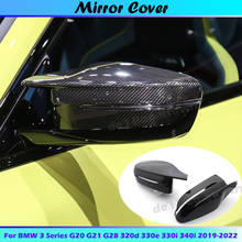 Nova tampa do espelho retrovisor lateral do carro, de alta qualidade, para bmw 3 series, 320d, 330e, 330i, 340i, g8, g21, g28, 2019 a 2022 2024 - compre barato