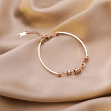 Yada pulseiras e braceletes circulares para mulheres, aço inoxidável, joias de cristal bt200351 2024 - compre barato