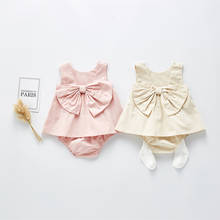 Bebê recém-nascido meninas roupas definir verão coréia conjuntos de roupas do bebê 2pcs t camisa topos + calças de algodão infantil bebê menina vestido sunsuit 2024 - compre barato