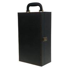 Botella de vino de la caja de lujo de cuero de bolsa 2 rojo vino de Champagne bolso de transporte de Estuche De Viaje organizador regalo Dropshipping. Exclusivo. 2024 - compra barato