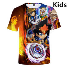Camiseta estampa 3d beyblade para crianças de 3 a 14 anos, camiseta estilo harajuku para meninos e meninas, roupas de adolescente 2024 - compre barato