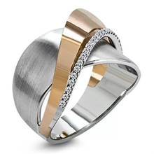 Женское двухцветное кольцо MENGYI, Винтажное кольцо с цирконом, свадебное Ювелирное Украшение для вечерние НКИ 2024 - купить недорого