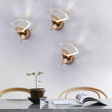 Bolha de cristal arandelas parede ouro espelho lâmpada folhas design luxo iluminação parede no banheiro corredor escadas cabeceira 2024 - compre barato