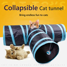 Забавный туннель для кошек, 3 отверстия, игровые мячи, складные мячи для кошек, игрушки для котят, щенков, хорьков, кроликов, собак, туннельных трубок 2024 - купить недорого