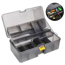 Waterproof Plastic Double Layer Fishing Tackle Lures Hook Bait Box Storage Case Translucent color helps identify internal items. 2024 - buy cheap