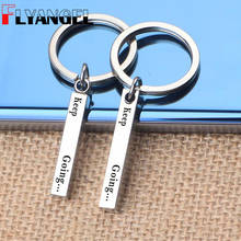 FLYANGEL 3D Bar Key Chain Keyring Fashion Engraved Keep Going Motivational Key Holder Car Key Tag Jewelry  Bag Charm Gifts 2024 - buy cheap