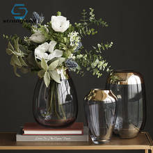 Strongwell-jarrón de cristal hidropónico para decoración del hogar, florero de color gris nórdico, transparente, estilo minimalista 2024 - compra barato