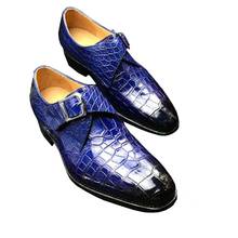 chue Siamese crocodile leather Men shoes pointed  men shoes  fashion business  Lace-up shoes men shoes 2024 - buy cheap
