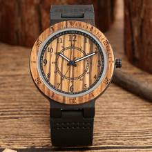 Деревянные часы Superb с двойным круговым цифровым циферблатом точные весы кварцевые мужские кожаные спортивные часы военные часы reloj hombre 2024 - купить недорого