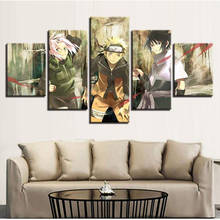 Carteles de arte de pared de 5 piezas, imágenes e impresiones de figuras de Anime Ninja, Sasuki, pinturas de decoración modernas para sala de estar y dormitorio 2024 - compra barato