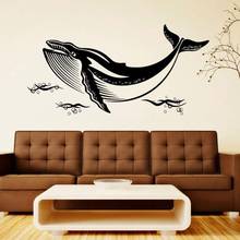 Whale Animal Wall Sticker Bubbles Whale Wall vinyl Decal Bathroom Washroom Decoration Removable Murals AY1965 2024 - buy cheap
