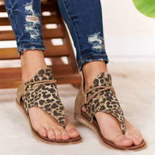 2020 Hot Sale Women Sandals Leopard Print Summer Shoes Women Large Size Andals Flat Women Sandals Womens Summer Shoes Sandals 2024 - buy cheap