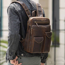 Luufan Genuine Leather Backpack for Men 14 Inch Laptop Backpack Cowhide School Bag Travel Rucksack Outdoor Bag Male Travel Bag 2024 - buy cheap