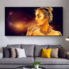 Luxury Gold Makeup Women Canvas Painting Wall Art Posters Prints Wall Pictures for Living Room Scandinavian Art Cuadros Decor 2024 - buy cheap