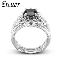 ERLUER классические готические стильные кольца для помолвки с кристаллом из циркония для женщин 2024 - купить недорого