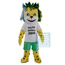 Fantasia de mascote pantera de leopardo 2010 copa do sul da áfrica mascote zakumi traje de fantasia para jogos de futebol vestido adulto 2024 - compre barato