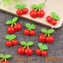 20pcs/Lot Flatback Fruit Cherry Resin Cabochons Ornament Accessories Kawaii DIY Hair Jewelry Phone Case Photo Frame Decoration 2024 - buy cheap