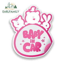 EARLFAMILY 13cm x 11cm Baby In Car Vinyl Sticker Pink Safety Warning Bumper Gift Reflective Car Sticker Waterproof 2024 - buy cheap