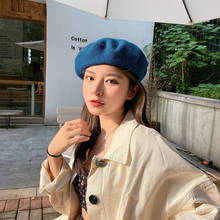 Woman Girls Thick Winter Autumn Warm Vintage Lambswool Beret Hat Korean Style High Quality Caps For Women Elegant Painter Cap 2024 - buy cheap