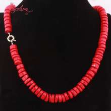 JBYZBSM Natural AA Grade Genuine Coral Beads Knot Chain Women Jewelry Choker Necklace Adjustable 17" Free Shipping 2024 - buy cheap
