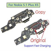 100% Tested Original USB Charging Dock Port Connector Board With Microphone Flex Cable Replacement Part For Nokia  5.1 Plus X5 2024 - buy cheap