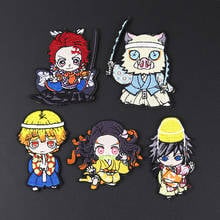 Japan anime Demon Slayer Kamado Tanjirou Kamado Nezuko Patches for Clothes Embroidery Appliques Diy Clothing Accessories 2024 - buy cheap