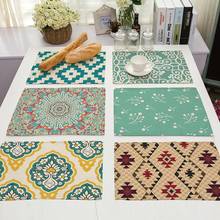 Boho Style Non-slip insulation Placemat coaster for table dinner Table Mats cotton linen Pads Home Decor 42*32cm 0010 2024 - buy cheap