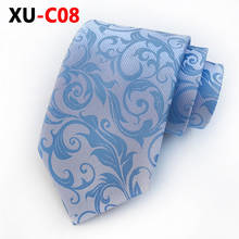 Personalized Silk Tie Jacquard Baroque Scroll Prints 8cm Necktie Dark Blue Big Flower Necktie Go with Your Clothes Man Neckwear 2024 - buy cheap