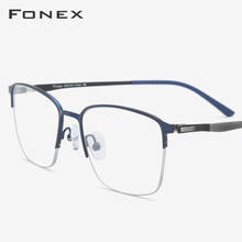 Alloy Optical Eyeglasses Frame Men Ultralight Square Prescription Glasses Frames Male Half Myopia Korean Screwless Eyewear 9846 2024 - buy cheap