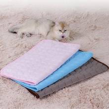 Breathable Summer Ice Silk Pet Dog Cooling Mat For Cat Dogs Floor Mats Blanket Sleeping Bed Cushion Cold Pad 5 Size Pet Supplies 2024 - buy cheap
