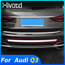 Hivotd para audi q3 amortecedor traseiro decoração tira chrome tronco capa guarnição modificação acessórios do exterior estilo do carro 2020 2019 2024 - compre barato