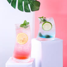 INS Stripe Creative Glass Cup Juice Ice Cream Cold Drink Mojito Cocktail Glass Personality Household Restaurant Bar Drinkware 2024 - buy cheap