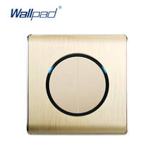 Wallpad 2 Gang 1 Way Random Click Wall Light Switch With LED Indicator Gold PC Brushed Panel For Home 2024 - buy cheap