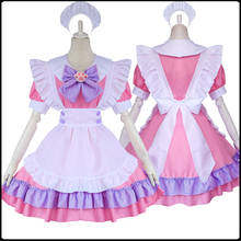 Vestido de lolita feminino, fantasia fofa de gato rosa roxo azul para cosplay, trajes para meninas, trajes de palco para festa 2024 - compre barato