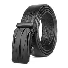 Cinturones de diseñador para hombre, correa de cuero auténtico genuino, hebilla automática de color negro puro, cinturón para pantalones vaqueros de lujo 2024 - compra barato