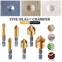Gold Five Blade Chamfer Countersunk Drill High Carbon Steel Cork Drilling Chamfering Device Hinged Hole Gadget Carpenter 2024 - buy cheap
