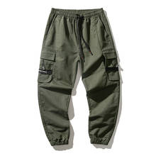 Men streetwear pants harajuku hip hop joggers vintage overalls army cargo trousers drawstring sweatpants harem pants 2024 - buy cheap