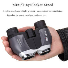 NIKULA-Mini binoculares de bolsillo, prismáticos HD potentes, prismáticos BAK4 impermeables, telescopio de largo alcance de 1000m para caza, 10x22 2024 - compra barato