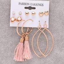 6 Pairs Set Earrings Sale New Fashion Love Rose Tassel Earrings Wild Sweet Girl Korean Earrings Manufacturers Wholesale Gothic 2024 - buy cheap