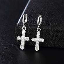 Charmhouse 925 Silver Earrings for Women Cross Dangle Earing Brincos Femme Pendientes Wedding Bridal Jewelry Bijoux Party Gifts 2024 - buy cheap