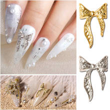 20 Uds. De lazo de aleación de oro y plata para decoración de uñas, lazos 3D, adornos de joyería para uñas, accesorios de manicura para uñas 2024 - compra barato