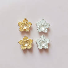 50pcs 14*15mm Gold/silver Color Alloy Core Flower Charm Blossom Pendant for DIY Hairpin Handmade Wedding Jewelry Making 2024 - buy cheap
